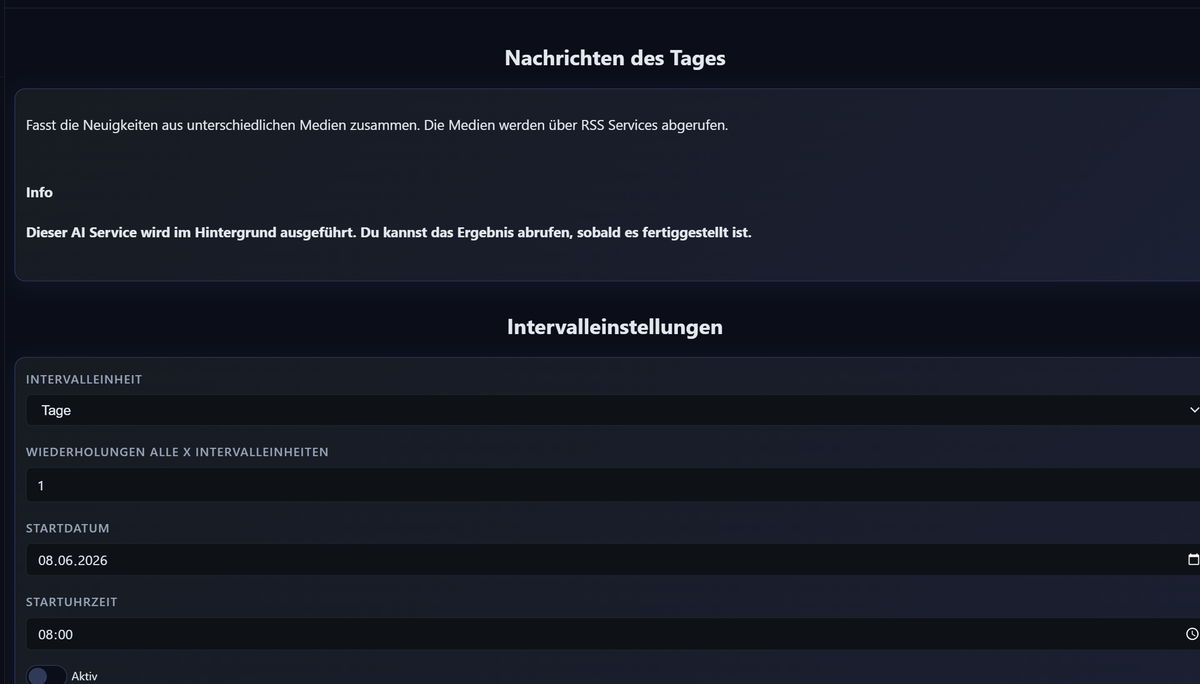 Intervallplan-Editor „Ausführung planen