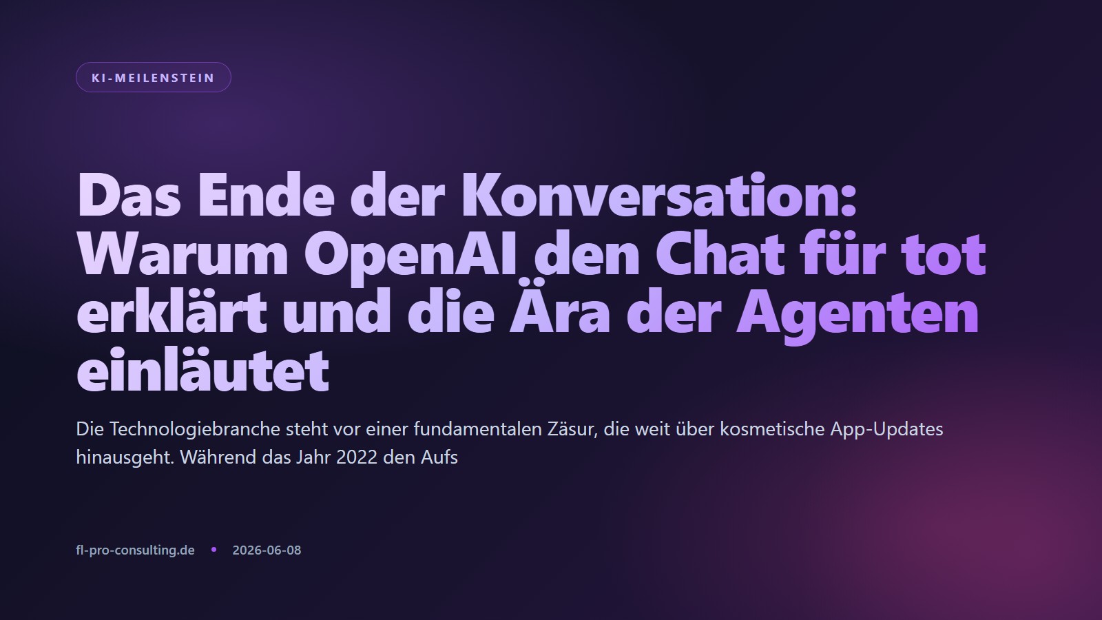 Das Ende der Konversation: Warum OpenAI den Chat für tot erklärt und die Ära der Agenten einläutet