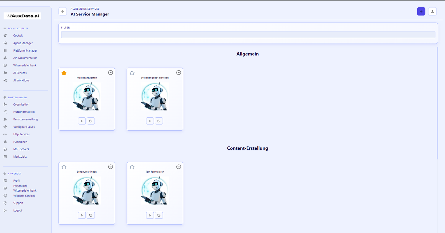 AI-Service-Editor (offizielle Abbildung aus dem Admin-Handbuch)
