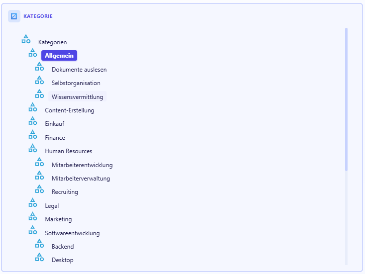 Parameter-Karte des AI-Service-Editors (offizielle Abbildung aus dem Admin-Handbuch)