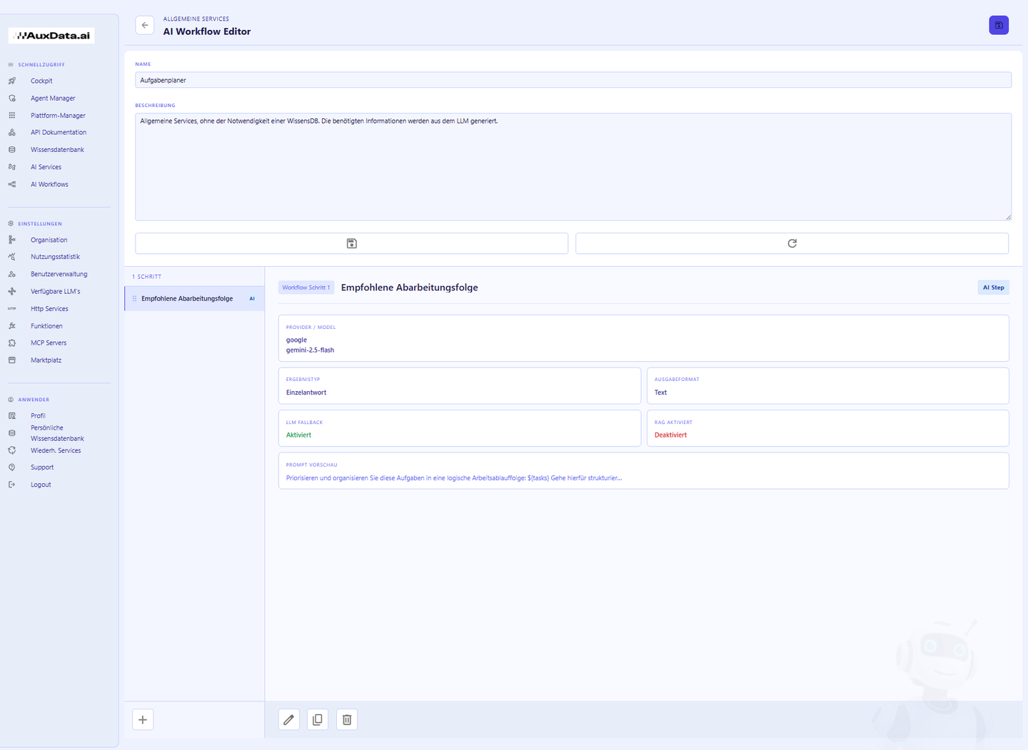 Workflow-Editor (offizielle Abbildung aus dem Admin-Handbuch)