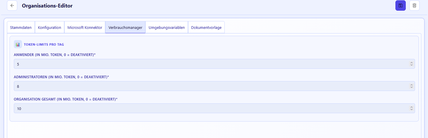 Reiter Umgebungsvariablen (offizielle Abbildung aus dem Admin-Handbuch) mit maskierten Werten