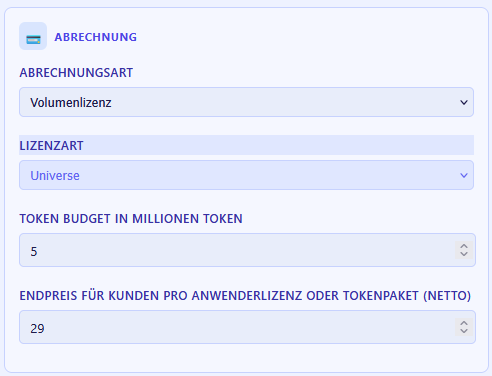 Karte Abrechnung des Vertragsdaten-Editors (offizielle Demo-Abbildung aus dem Partnerhandbuch)